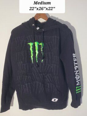 Monster Energy One Industries Black Pullover Medium Hoodie